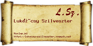 Lukácsy Szilveszter névjegykártya